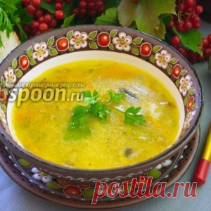 Рассольник с курицей и грибами