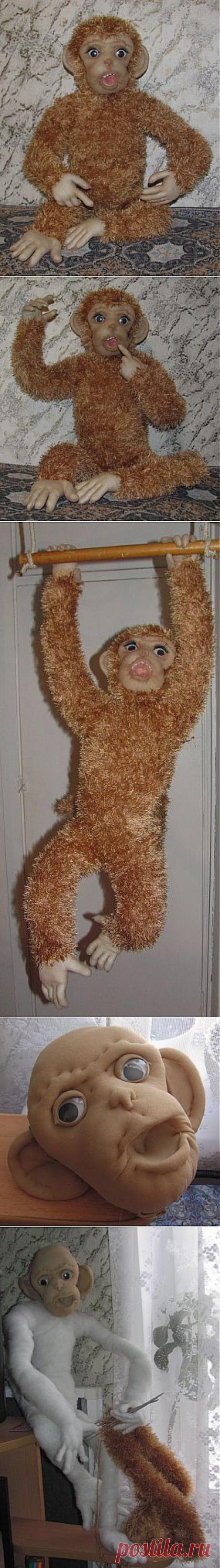 Каркасная интерьерная игрушка обезьянка | Золотые Руки