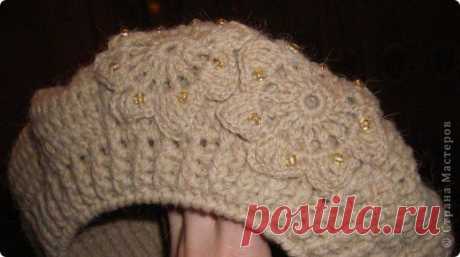 Вязание крючком - Береты с рельефными столбиками по МК Голубки » Поиск мастер классов, поделок своими руками и рукоделия на SearchMasterclass.Net