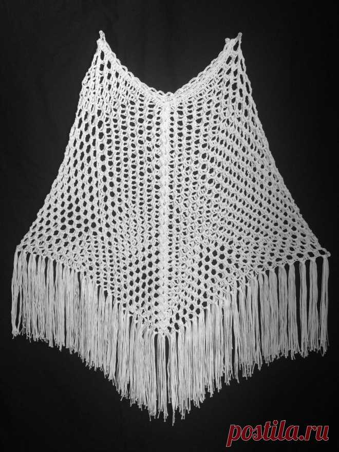 Пука пончо прекрасный ручной вязания крючком стиль Boho пончо - Kalalani Creations