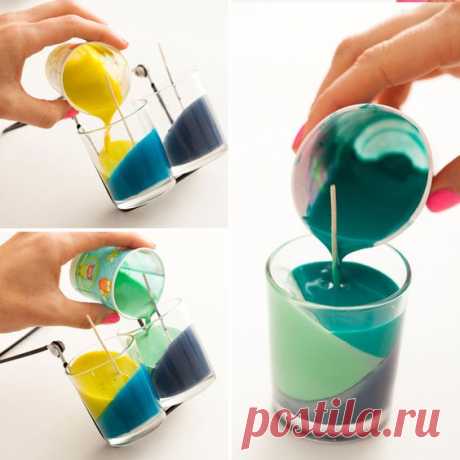 Use Crayons to Create Color Block Candles