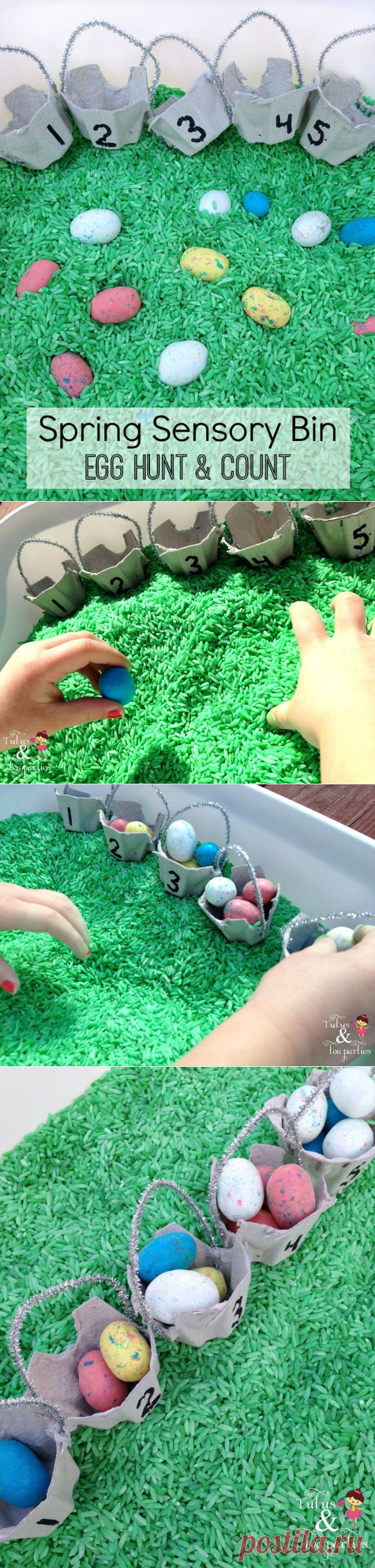 springtime easter sensory bin: egg hunt and count