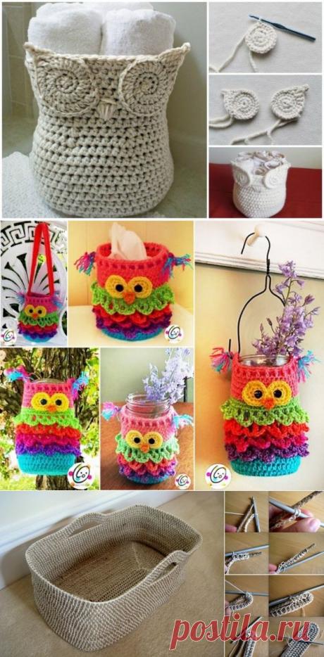 DIY Crochet Owl Basket (Free Pattern) | www.FabArtDIY.com