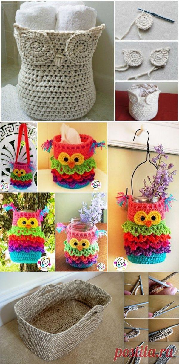 DIY Crochet Owl Basket (Free Pattern) | www.FabArtDIY.com