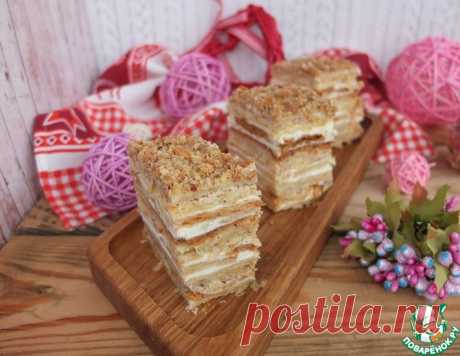 Слоеные пирожные с карамелью и орехами – кулинарный рецепт
