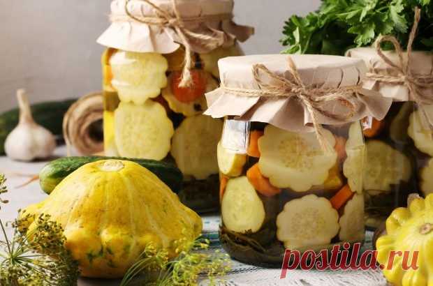 Патиссоны с морковью и луком на зиму без стерилизации — Домашняя кулинария