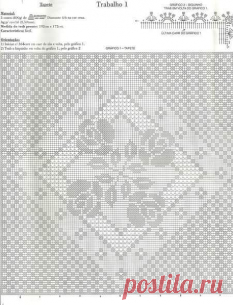 Строка ковер крючок с Chart - CROCHET ON LINE