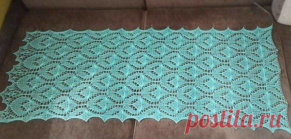 Нежный узор спицами для палантина из категории Интересные идеи – Вязаные идеи, идеи для вязания