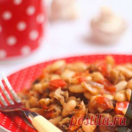 Фасоль с грибами