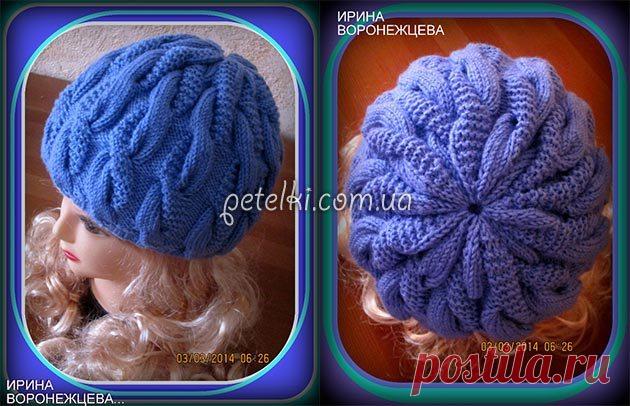 Милая шапочка узором Змейка (Вязание спицами) — Журнал Вдохновение Рукодельницы