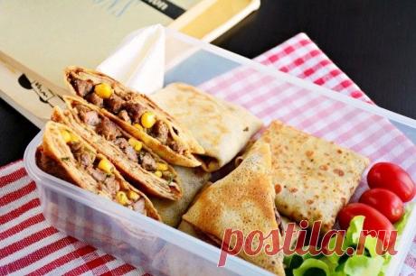 Хрустящие блинчики с телятиной и кукурузой - рецепт приготовления