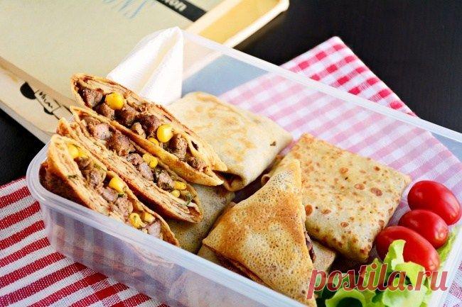 Хрустящие блинчики с телятиной и кукурузой - рецепт приготовления