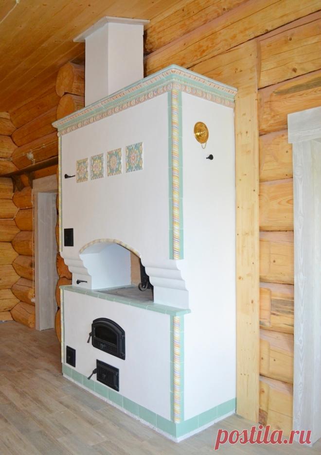 Мятная печь-мазанка с изразцами | Vesta