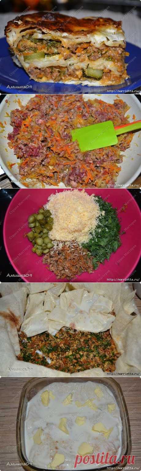 Рецепт мясного пирога из лаваша. | Подружки