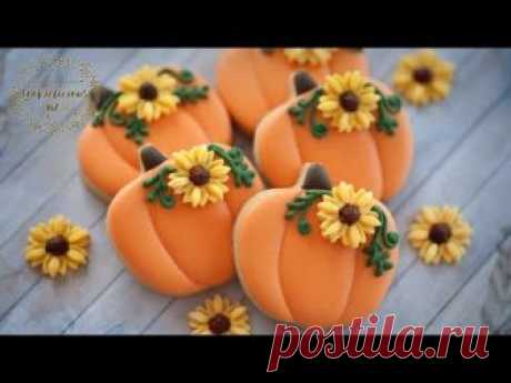 How to make PRETTY PUMPKIN with SUNFLOWER COOKIES