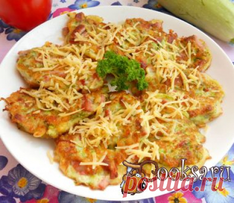 Оладьи из кабачков с сыром и колбасой рецепт с фото