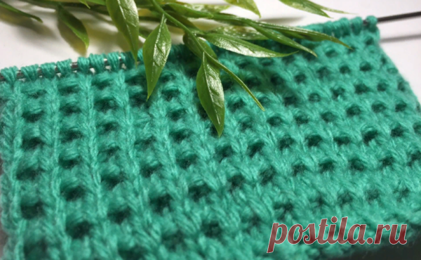 Тканый узор "Строчка" (отлично подойдёт для вязания кардиганов, жакетов, пальто и мн.др.)