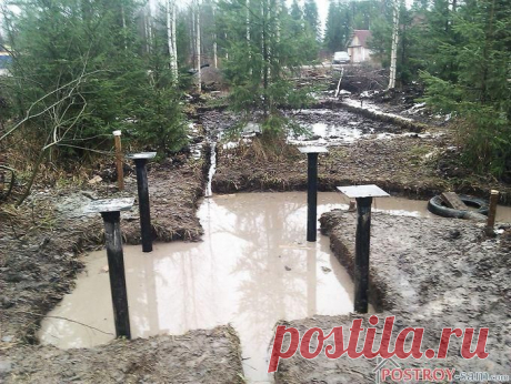 Фундамент на болоте - особенности устройства