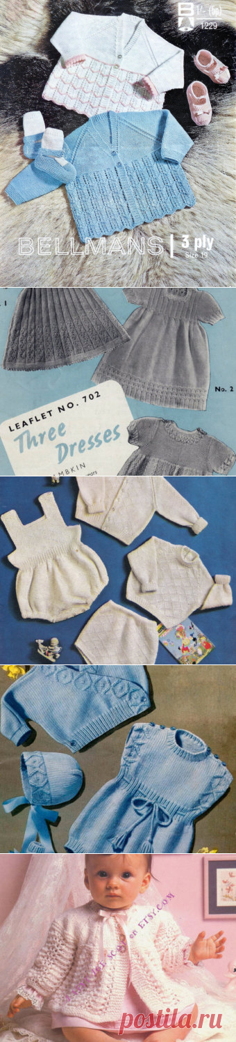 Baby 3ply Matinee Jackets & bootees two styles of both 19ins