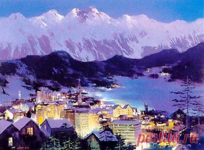 (4) Вечернее...Художник Hong Leung - завораживающие пейзажи Китая - Отраженье ясных звезд в темной воде...(БГ) — ЖЖ