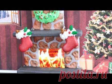 Yule Log Cooke Fireplace - 3D Working Fireplace Cookie - Christmas Cookie GIft