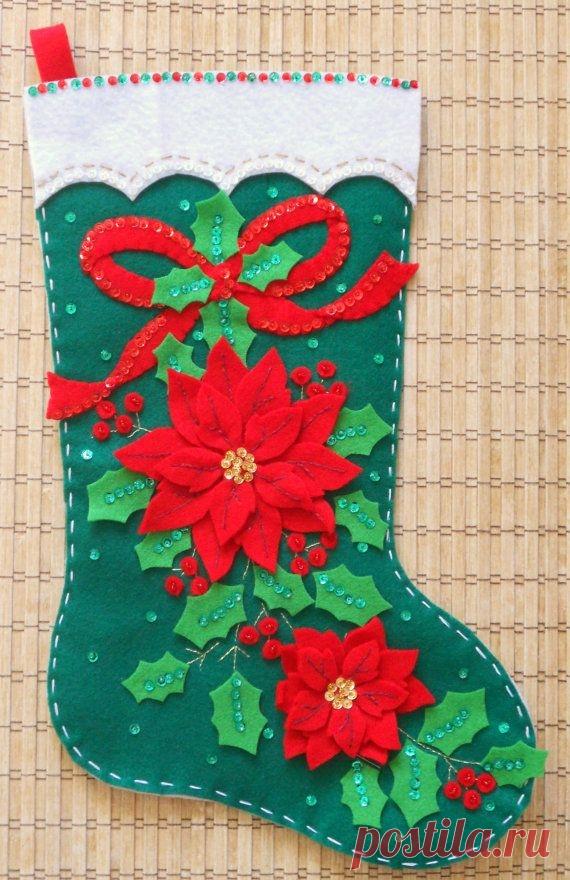 Новогодние сапожки из фетра