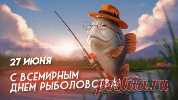 Рыболовы! Не скучайте,
Коль спокоен поплавок!
Наш сердечный принимайте
В праздник светлый поздравок!