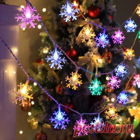 1 Шт. Водонепроницаемый Гирляндный Светильник В Виде Снежинки, Для Праздничных Свадебных Вечеринок В Помещении И На Открытом Воздухе, Рождественских Елок, Украшения Спальни И Сада - Sports & Outdoors - Temu Moldova
