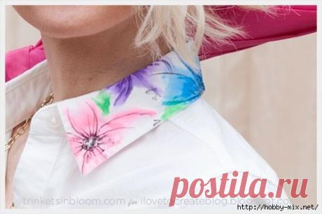 Роспись платья маркерами для ткани. Акварельные цветы