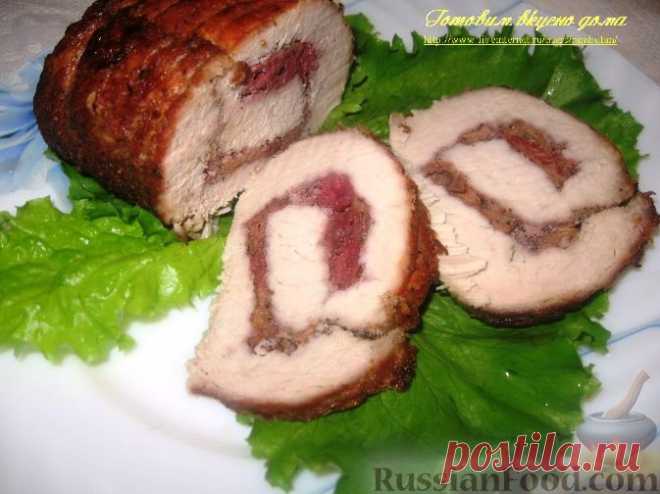 Рецепт: Свиной рулет с вишней на RussianFood.com