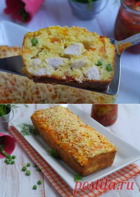 Просто и вкусно: Сырный кекс с тыквой и куриным филе.