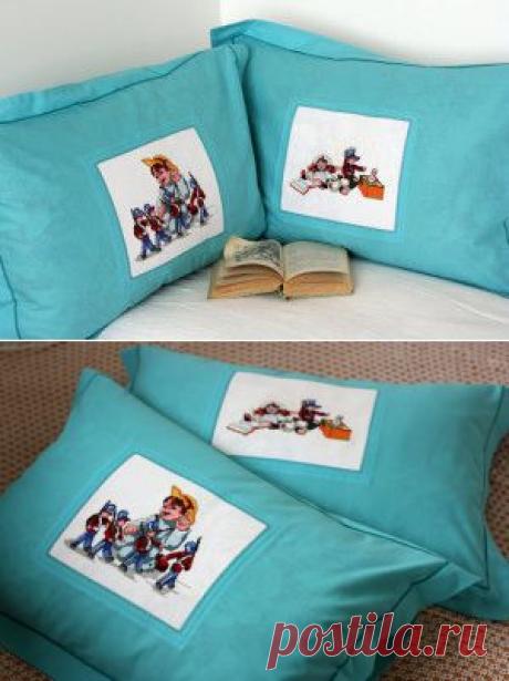 Как оформить вышивку в наволочку - Рукоделие - Моя копилочка