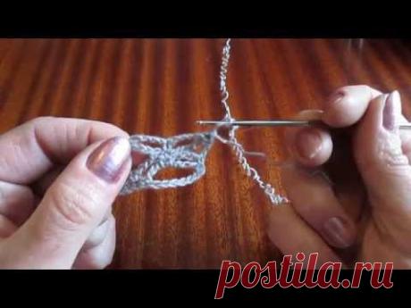 Как убавлять петли в узоре "сеточка" крючком.  How to diminish the loop in the pattern "mesh" hook.
