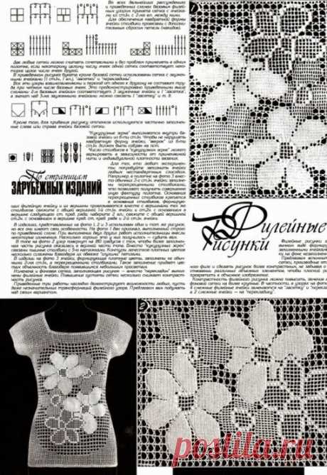 КАРАМЕЛО ДЕ КРОШЕТ: блуза в филе