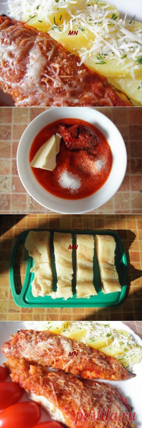 Рыба, запеченная под соусом из сладкого перца