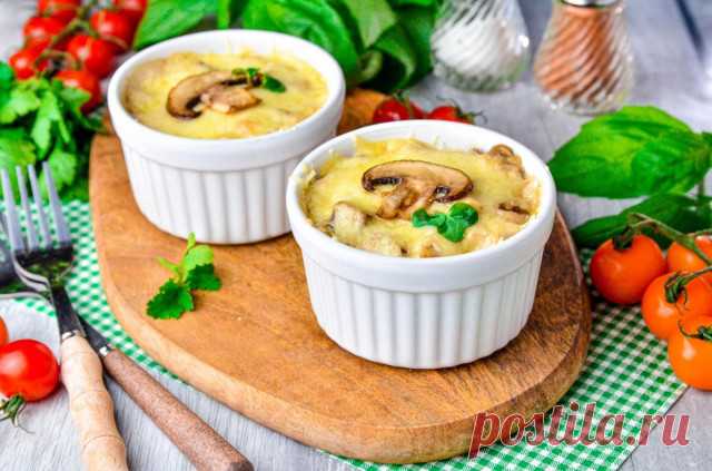 Грибы курица сметана сыр жульен рецепт фото пошагово и видео - 1000.menu