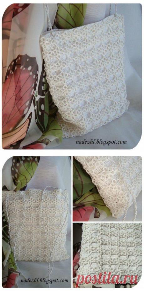 Фриволите. Летняя вязаная сумка | Искусница