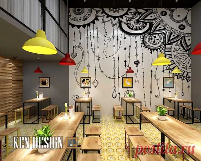 Thiết kế quán trà sữa MyCha - Mộc mạc tạo nên cá tính