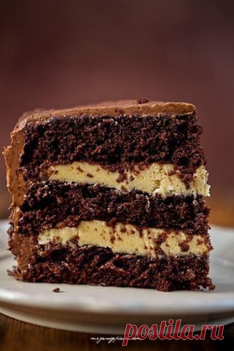 Шоколадно-карамельный торт 

...влажный шоколадный бисквит и масляно-карамельный крем. Торт получается вкусным, сладким и сытным 

Шоколадный бисквит: 
6 яиц 
3/4 стакана сахарной пудры 
120 г пшеничной муки 
1 чайная ложка разрыхлителя 
60 г какао 
150 г сливочного масла, (растопить и немного остудить) 
Все ингредиенты должны быть комнатной температуры. 

Просеять муку с разрыхлителем и какао. 
Яйца взбить с сахаром в пышную кремовую массу. Добавить сухие ингредиенты и ак...