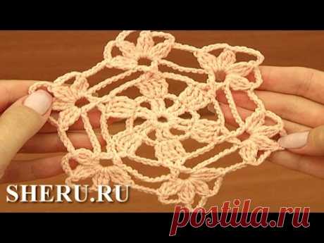 Crochet Octagon Motif Урок 16 часть 1 из 2 Шестиугольный мотив крючком