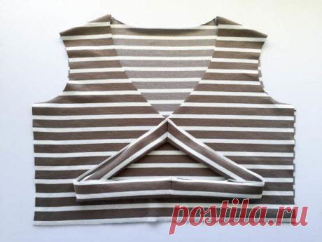 Обработка V-образного выреза на трикотаже