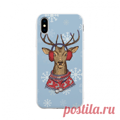 Чехол для Apple iPhone X силиконовый матовый "Олень"