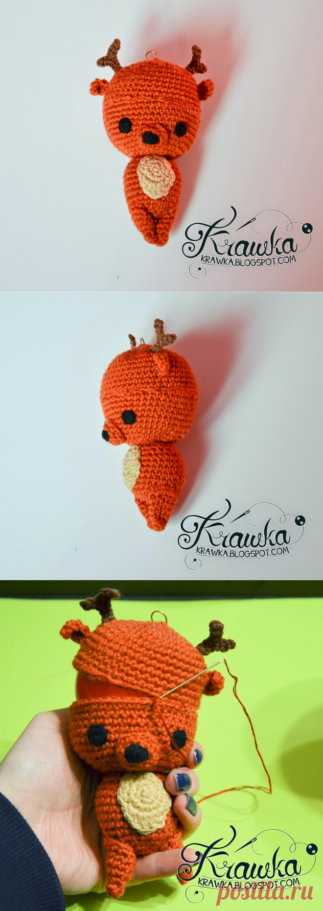 Krawka: олень Рождественская Елка орнамент - бесплатный шаблон