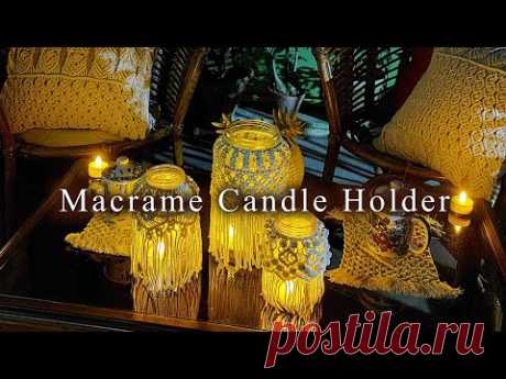 (1) How To Make DIY MACRAME CANDLE HOLDER II কীভাবে MACRAME CANDLE HOLDER বানাবেন? - YouTube