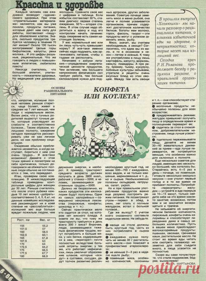 Основы рационального питания (конфета или котлета)