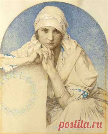 Художник Альфонс Муха (Alfons Mucha; 1860-1939)

Портрет Ярославы (Ярки), дочери художника, 1929 г.