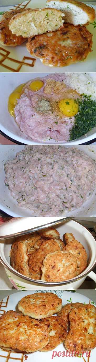 Котлеты из куриного фарша с манкой, пышные и нежные | Рецепты моей мамы