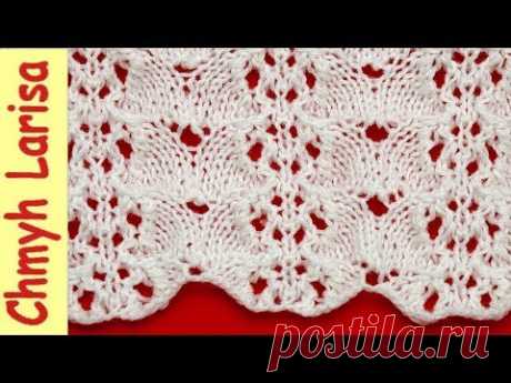 Красивый ажурный узор спицами, видео №37. Вязание спицами для начинающих Larisa Chmyh - YouTube