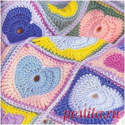 Сердечный вязаный плед | Вязание спицами и крючком – Азбука вязания