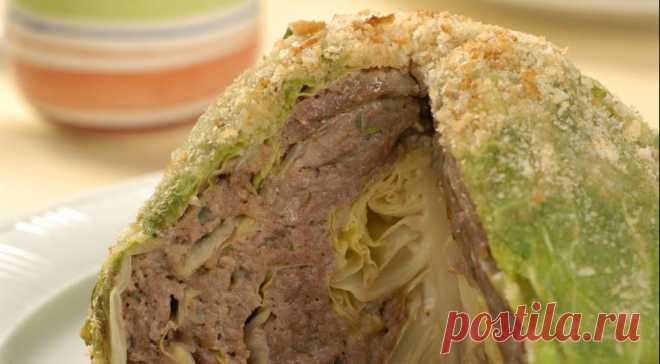 Молодая капуста, фаршированная мясом, пошаговый рецепт с фото